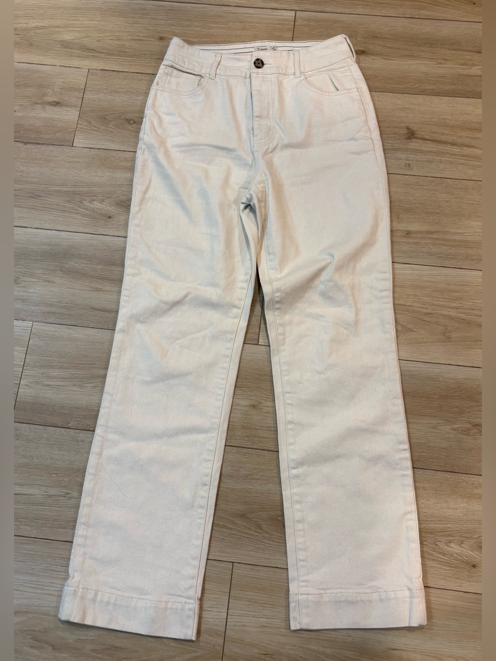 Faherty Jeans Womens Straight Size 29x31 Organic Cotton High Rise Ivory